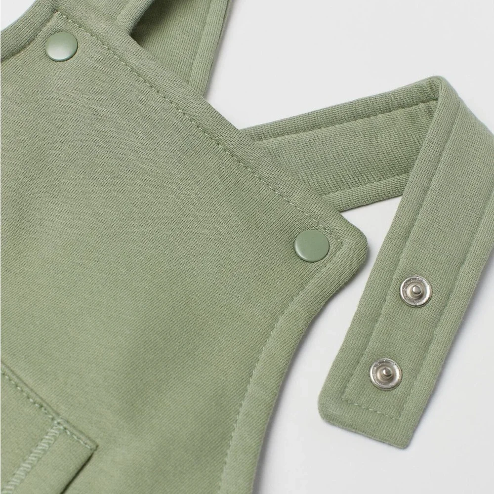 H&M Organic Cotton Overalls Sage Green Toddler 3T Unisex
